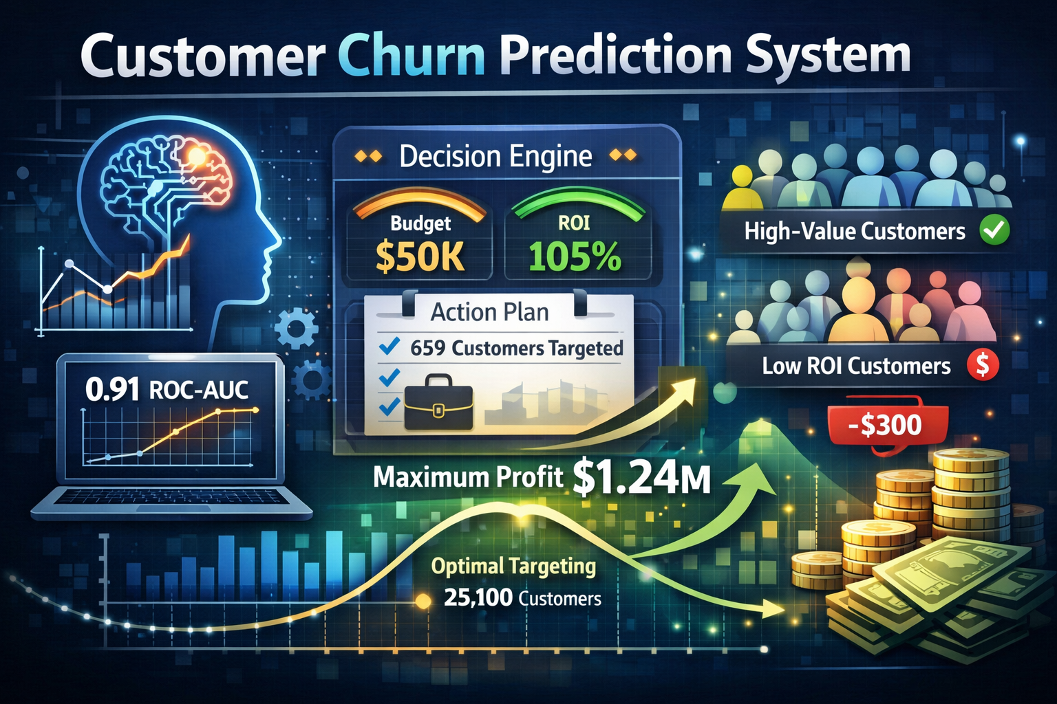 ChurnOpt – Decision-Optimized Churn Prediction